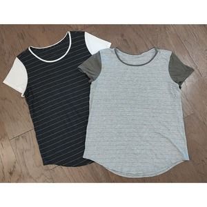 Lululemon Love Crew (2)| Size 8| Green/Grey Stripe+Dark Grey/White Strip…